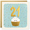 Age 21 Cupcake Square Peg Card
