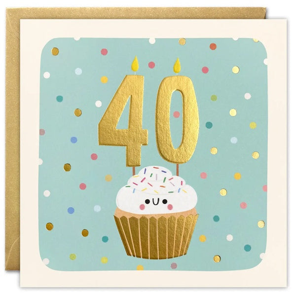 Age 40 Cupcake Square Peg Card
