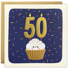 Age 50 Cupcake Square Peg Card