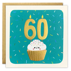 Age 60 Cupcake Square Peg Card