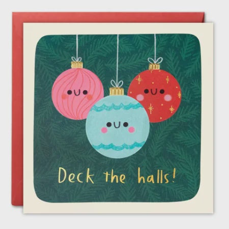 Deck the Halls Christmas Square Peg Card