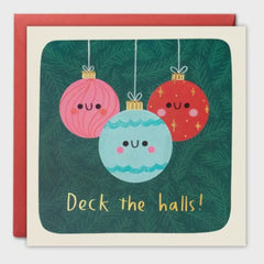 Deck the Halls Christmas Square Peg Card