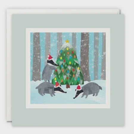 Christmas Badgers Paintworks Card