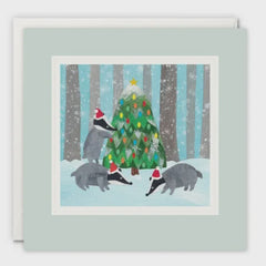 Christmas Badgers Paintworks Card