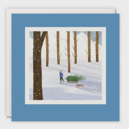 Christmas Tree Sled Paintworks Card