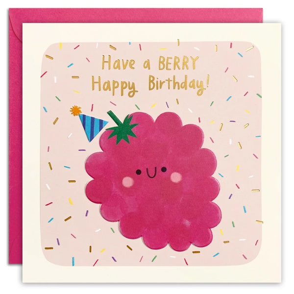 Berry Happy Birthday Square Card