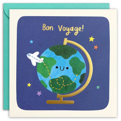 Happy Globe Bon Voyage Square Card