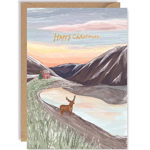 Loch and Stag Christmas Greetings Card