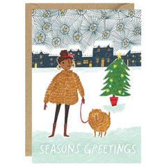 Winter Coats Greetings Card