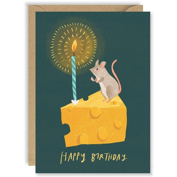 Happy Birthday Mouse Cheese Card