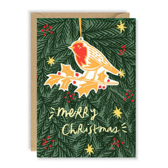 Robin Greetings Card with Ornament
