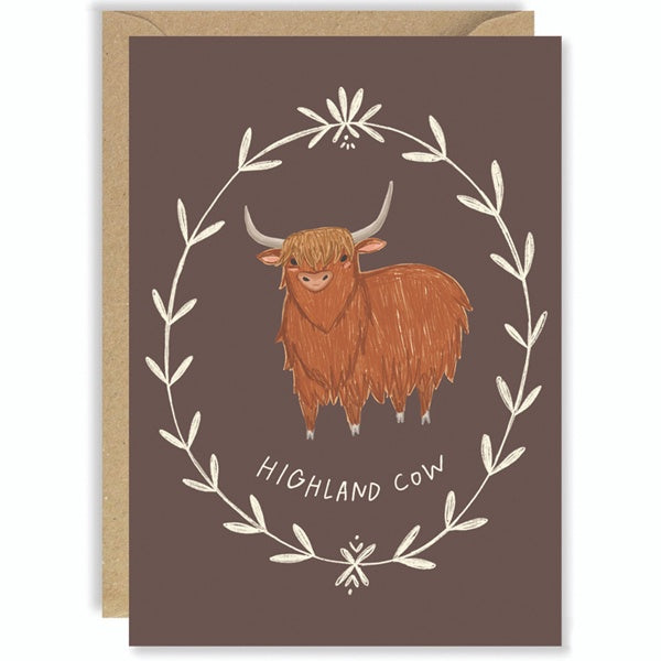 Highland Cow Card