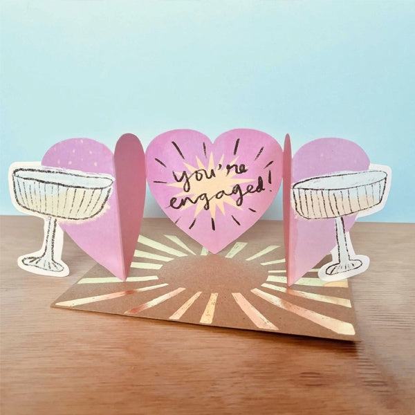 Clinking Glasses Engagement Card