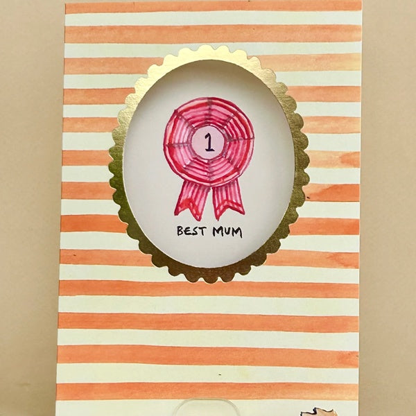 Best Mum Rosette Framed Card