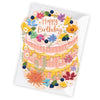 Happy Birthday Fruits And Flowers Cake Card