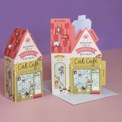 Cat Cafe 3D Slot Together Birthday Card