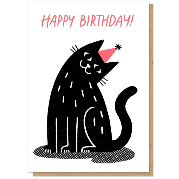 Cat In A Hat Letterpress Card