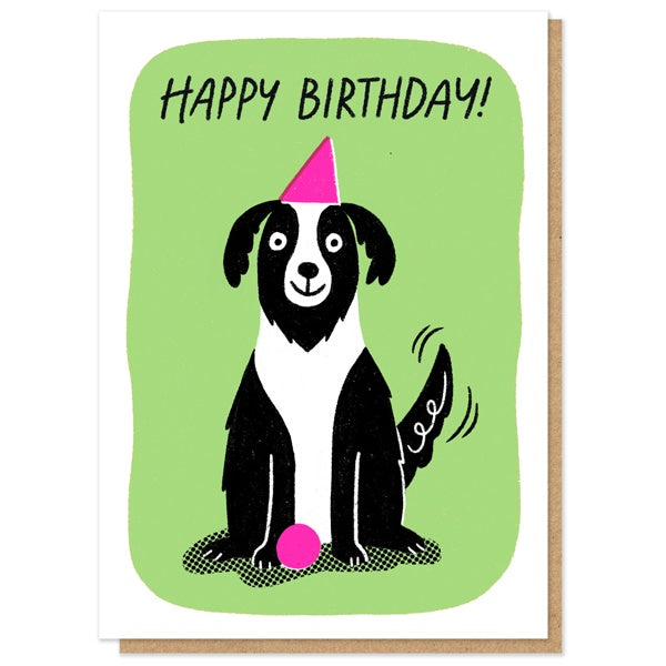 Happy Birthday! Letterpress Collie Card