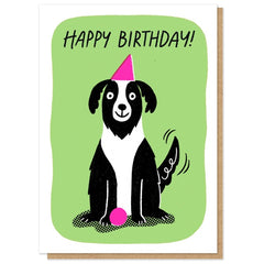 Happy Birthday! Letterpress Collie Card