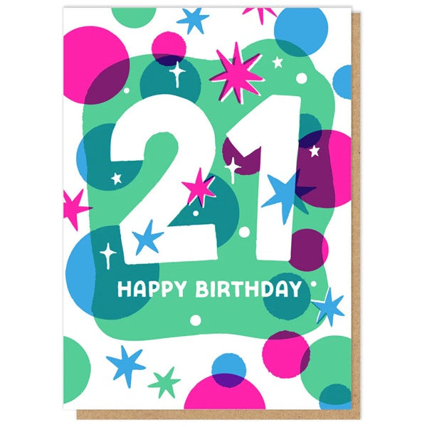 21 Stars Birthday Card