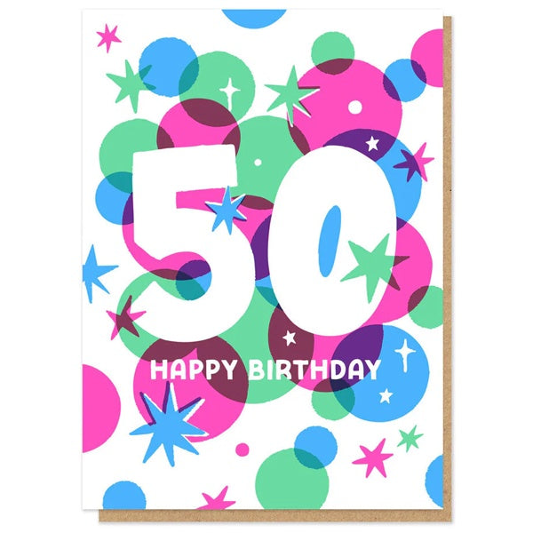 50 Stars Birthday Card
