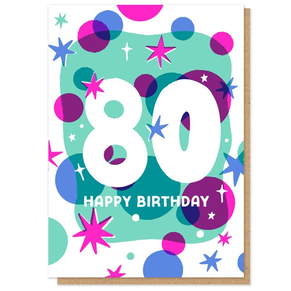 80 Stars Birthday Card