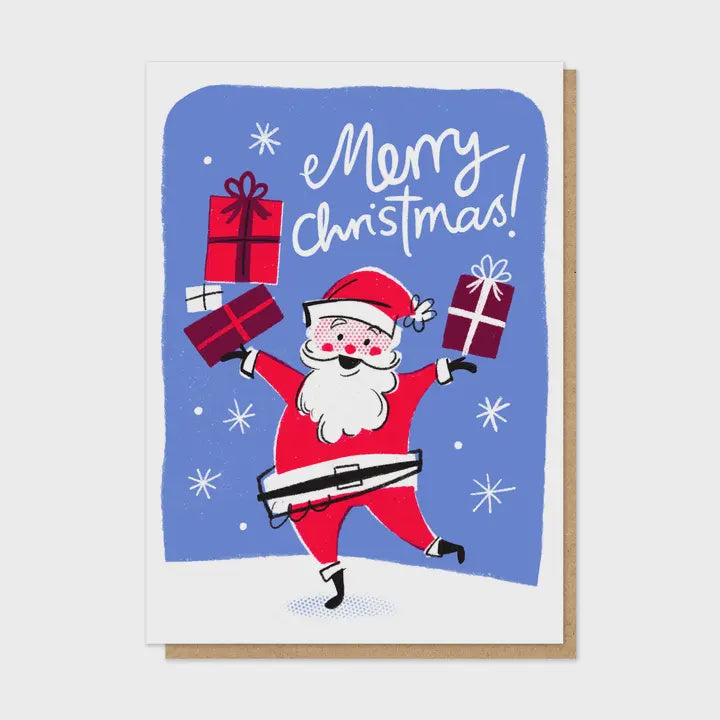 Santa's Coming To Town Letterpress Christmas Card