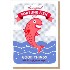 Fortune Fish Good Things Coming Your Way Letterpress Card