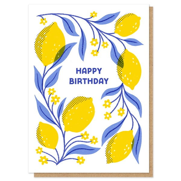 Amalfi Lemons Letterpress Birthday Card