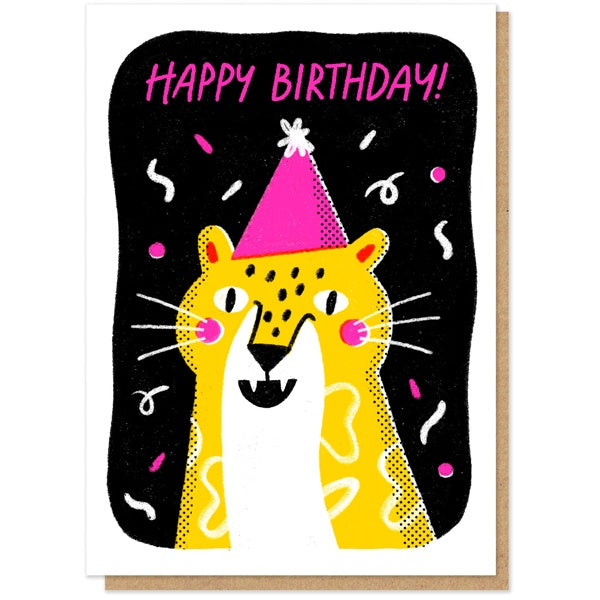Party Lepoard Letterpress Card