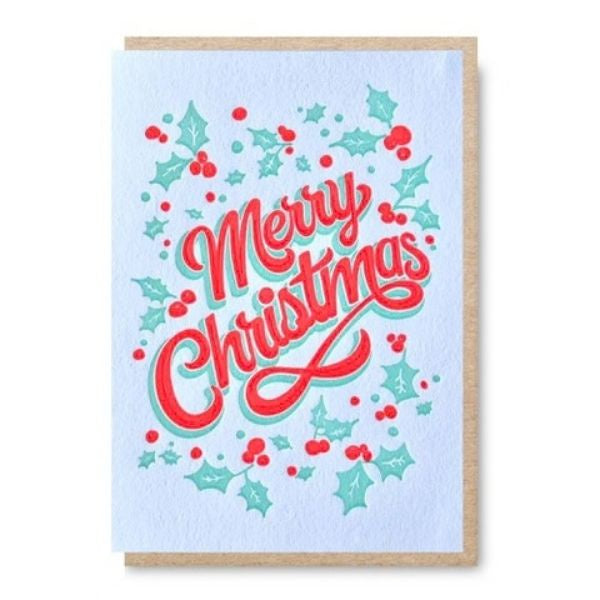 Merry Christmas Holly Card