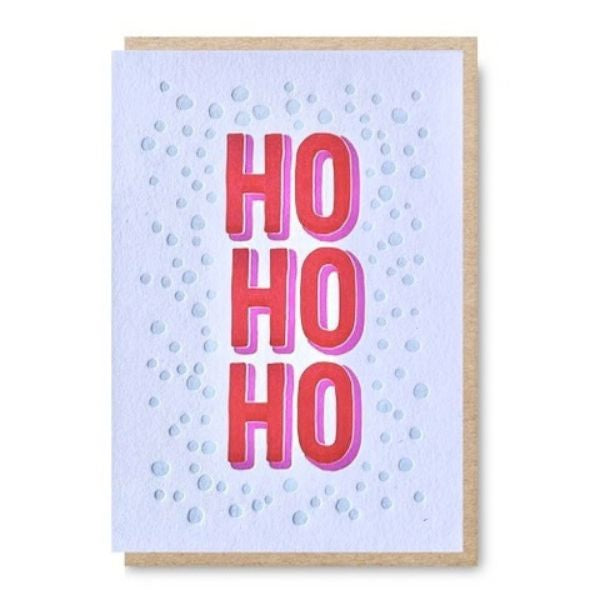 Ho Ho Ho Snow Christmas Card