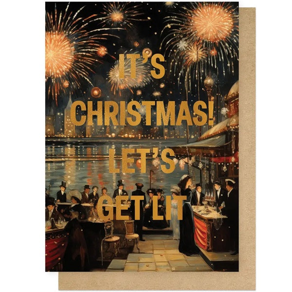 Let's Get Lit Foiled Christmas Card