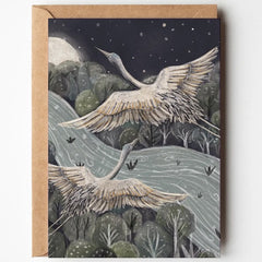 Cranes in Flight Greeting Card