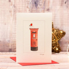 Robin On A Postbox Christmas Card
