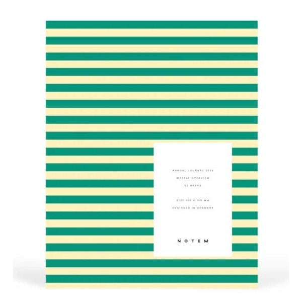Medium Alva 2027 Journal Green Stripes