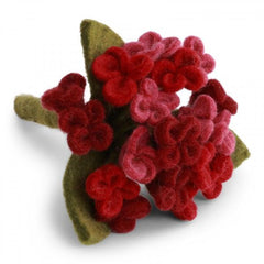 Dark Red Small Felt Hydrangea