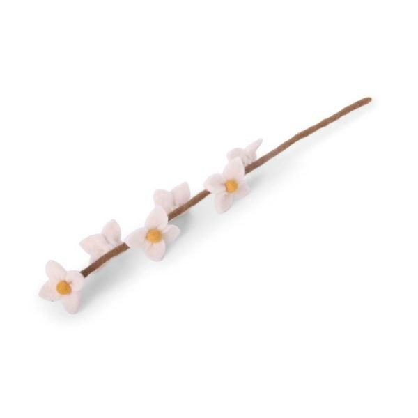 White Flowers Stalk Felt Decoration