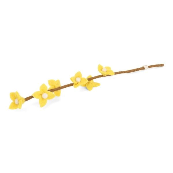 Light Yellow Flowers Stalk Felt Decoration