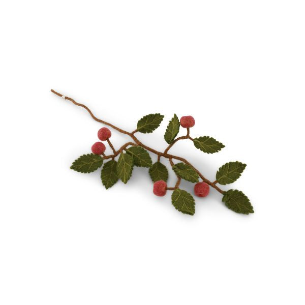 Branch with Dusty Red Apples Felt Decoration