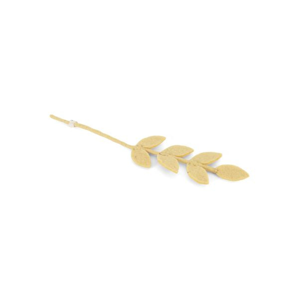 Dusty Light Yellow Felt Leaf Branch Decoration