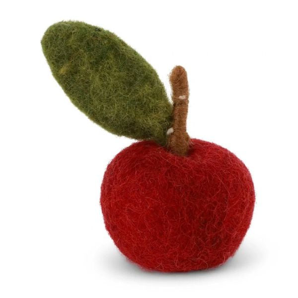 Dark Red Felt Apple