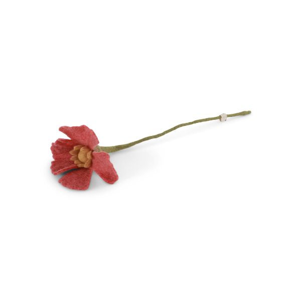 Raspberry Poppy Felt Decoration