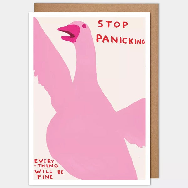 Stop Panicking Greetings Card