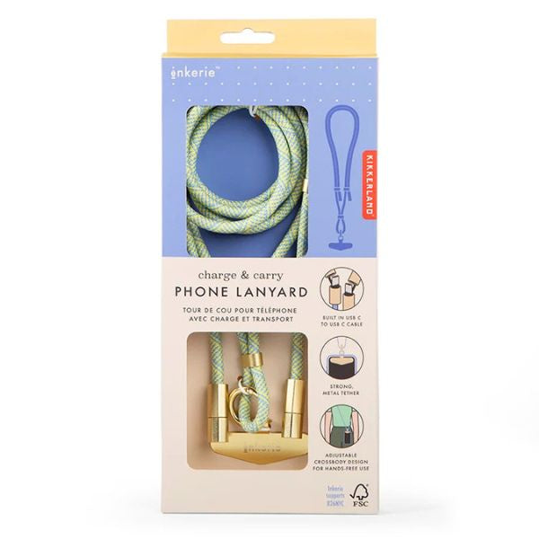 Phone Lanyard and Cable Blue
