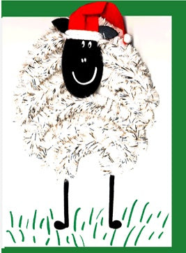 Pipe Cleaner Sheep Christmas Card