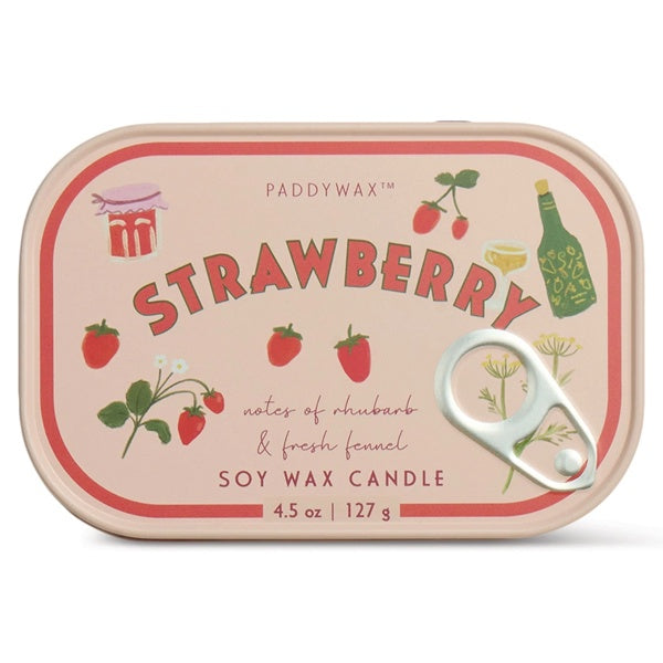 Bistro Strawberry Printed Tin Candle Strawberry