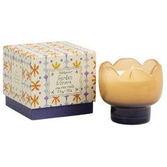 Tulip Orange and Blue Glass Candle  Garden & Grove