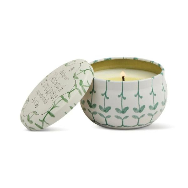 Tulip Printed Tin Candle Verbena and Lemongrass