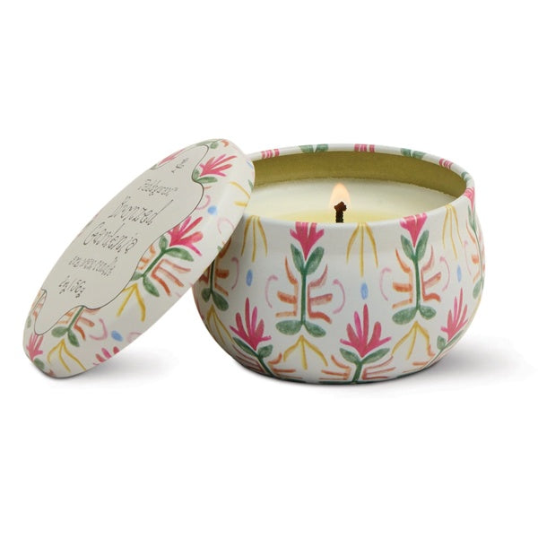 Tulip Printed Tin Candle Bronzed Gardenia